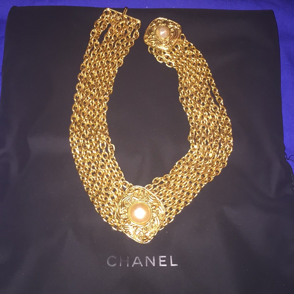 Authentic Vintage gold Chanel Choker